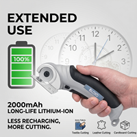 Cutter rotatif sans fil professionnel 4,2 V avec batterie lithium-ion pour la découpe de tissus et de cuir, fournitures de bricolage - Capacité de 6 mm