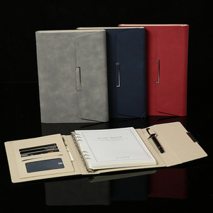 Fabricant de cahiers en cuir personnalisés vente en gros A5 ensemble de cahiers à feuilles mobiles à trois volets, traitement <span class=keywords><strong>d</strong></span>'agenda de bureau <span class=keywords><strong>d</strong></span>'affaires - Product Image 3
