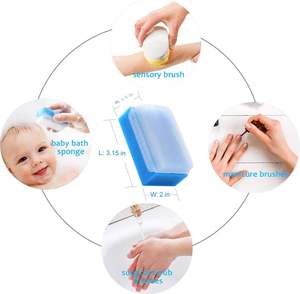 Hanheng sikat sensor, sikat sensor autisme untuk terapi, sikat tubuh spons bayi untuk mandi, penggosok mandi bayi - Product Image 6
