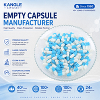 Capsules de gélatine vides bleues et blanches personnalisées à prix d'usine, ingrédients naturels, ajustement confortable, capsule de gélatine dure vide