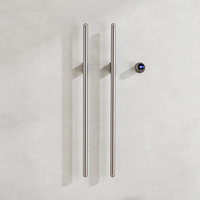 Porte-serviettes intelligent en acier inoxydable pour salle de bain avec contrôle de la température, rail chauffant vertical en or brossé, design moderne