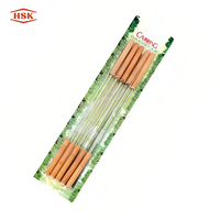 Ensemble d'outils de barbecue en métal professionnel de 8 pouces brochettes de Plancha en forme de rectangle avec manche en bois équipement domestique emballé dans un sac