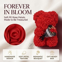 Ours en roses éternelles de luxe, écologique et de haute qualité en PVC, pour cadeau de Saint-Valentin, utilisation intérieure, décoration de la maison, homme femme