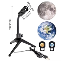 Lampe de Projection Terre Lune USB 2 en 1 360 Mini Projecteur Ciel Étoilé Rotatif Veilleuse