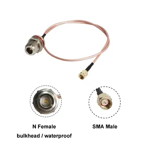 Customized Length RF Cable RG316 N Female Bulkhead IP67 Waterproof to SMA Male Coaxial Cable Jumper