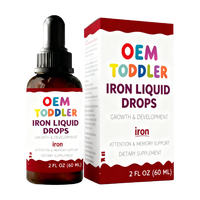 Private Label OEM/ODM IJzer Vloeibare Druppels Bloedgezondheid Booster Geheugenverbetering Kindergezondheidszorg Kruidendrank Supplementen