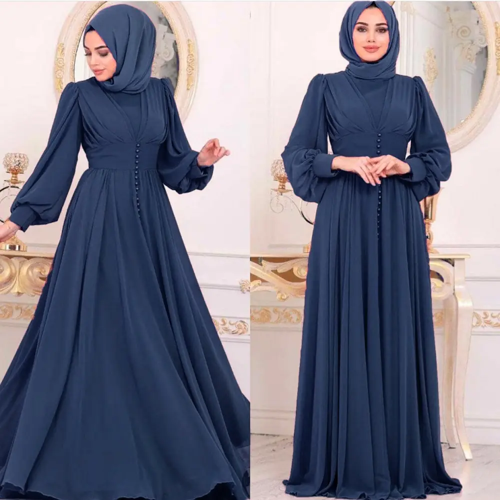 最新エスニックイスラム服イスラム教徒ファッションアバヤドバイカフタンドレスデザインドビアアバヤドレス