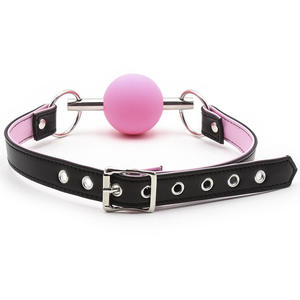 Produit phare : Équipement de bondage SM unisexe pour adultes, bâillon boule avec sangle <span class=keywords><strong>en</strong></span> cuir PU, jouets de contrainte pour couples fétichistes - Product Image 3