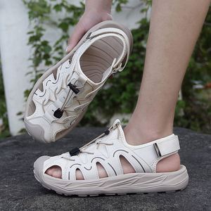 Sandalias de Playa para Hombre 2026, Frescas, Cómodas y Ligeras, con Parte Superior de Cuero Sintético, Suela de Goma, Diseño Calado y Transpirable, Zapatos de Verano - Product Image 5