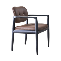 Chaise de restaurant moderne en bois et cuir pour hôtel, restaurant, taverne, café, mariage