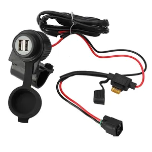 12V Outlet Socket Plug Motorcycle 2A Dual USB Charger For Honda CRF300L CRF250L