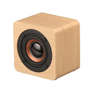 Mini alto-falante quadrado portátil de madeira plywood, alto-falante allstar mini de madeira bt 4.2 para telefone, vendas de fábrica