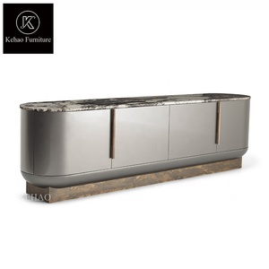 El último diseñador italiano de mármol superior sala de estar soporte de <span class=keywords><strong>TV</strong></span> gabinete de acero inoxidable brillante <span class=keywords><strong>muebles</strong></span> gabinete bajo <span class=keywords><strong>para</strong></span> sala de estar - Product Image 3