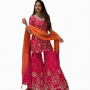 <b>Embroidered</b> Ethnic <b>Shawl</b> Rayon Dupatta Floral Print Soft Wrinkle Free Scarf for Wedding Party Daily Wear - Product Image 1