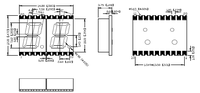 Jstronic 2-stellige 7-Segment-SMD-LED-Anzeige 0,3 Zoll Zweistellige Sieben-Segment-Anzeige mit Gemeinsamer Kathode/Anode