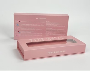 Hàng tồn kho tùy chỉnh Báo Chí trên lông mi đóng gói hộp giấy móng tay giả cứng nhắc bao bì hộp các tông với cửa sổ rõ ràng - Product Image 1