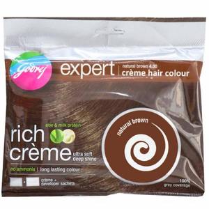 Coloration capillaire Godrej Expert Rich Creme NOIR Brun 20g 20ml Sachet Sans ammoniaque Teinture capillaire longue durée - Product Image 2