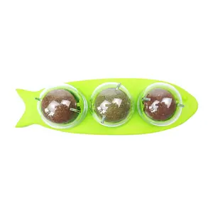 סיטונאי חתול מנטה כדור קטן דגי צורת שיניים ניקוי טרי נשימה 3 ב 1 לחיות מחמד צעצוע אינטראקטיבי כדור