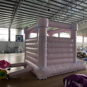 Château gonflable en PVC couleur lilas pastel AUDATOYS pour bébés, maison de saut avec souffleur d'air électrique, garantie de 2 ans, modèle Bouncy Max - Product Image 3