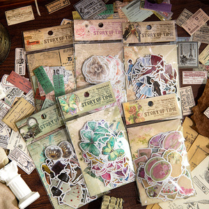 100 unids/pack Material pegatinas Time Story Series Retro diario mano <span class=keywords><strong>cuenta</strong></span> Collage decoración materiales en 6 opciones - Product Image 1