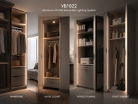 Éclairage LED pour Armoire, Profil LED Incliné à 45 Degrés, Luminaire Latéral pour Penderie et Meuble YB1022-0-1