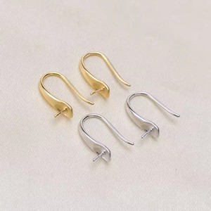 WENCHI S925 <b>Silver</b> DIY Pearl Accessories Earrings with 7-9mm Flat Beads Model 11409 Elegant Empty Personalized Designs China - Product Image 2