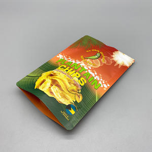 Sacs en plastique PE de qualité alimentaire à fond plat avec fermeture éclair, imprimés par gravure avec logo personnalisé, réutilisables et scellés pour aliments pour bébés, aliments pour animaux, chips de banane, conserves - Product Image 3