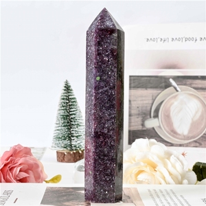 Venta al por mayor de torres de cristal natural, varitas de cuarzo, puntas de piedras preciosas sueltas, puntas de lepidolita para manualidades y decoración del hogar - Product Image 4