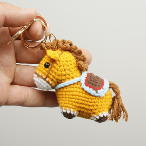 Porte-clés Amigurumi Cheval au <span class=keywords><strong>Crochet</strong></span> Fait Main, Poupées et Jouets Animaux au <span class=keywords><strong>Crochet</strong></span>, Porte-clés Poney Cheval au <span class=keywords><strong>Crochet</strong></span> - Product Image 5