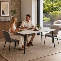 Ensemble de table à manger moderne avec plateau en céramique et structure en métal, meubles de salle à manger pour la maison, le restaurant, l'appartement