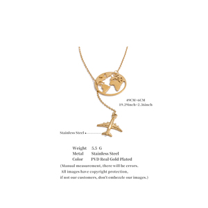 JINYOU 2214特徴的なステンレススチール防水ジュエリーアクセサリー到着ユニークなクリエイティブマップ平面ペンダントネックレス - Product Image 6