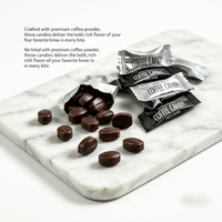 Bonbons durs en forme de grains de café en gros, bonbons à croquer au café, emballage personnalisé OEM, collation énergétique pour le bureau
