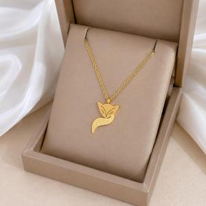 Collar de Cadena con Microincrustaciones de Zirconia Brillante en Forma de Corazón y Mariposa, Chapado en Oro de 18K, de Acero Inoxidable, de Moda y de Gran Venta - Product Image 4