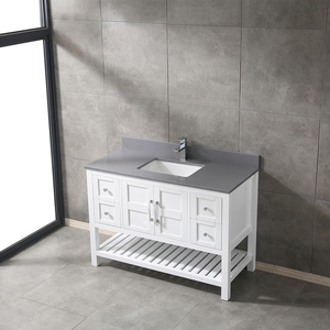 Mueble de Baño Moderno de Madera Maciza y Contrachapada Resistente al Agua con Espejo Enmarcado y Lavabo de Cerámica para Uso en Hoteles y Cocinas, Hecho en Vietnam - Product Image 4
