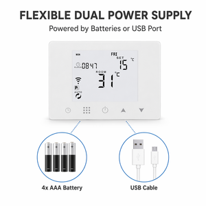 HYSEN HY09RF-WIFI <strong>Wireless</strong> RF Smart Thermostat WiFi <strong>Controller</strong> for Gas Boiler Electric <strong>Heating</strong> Tuya App Multiple Language - Product Image 4