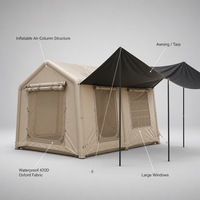 Tente de camping gonflable Oxford pour pique-nique et randonnée en plein air, tente de camping gonflable imperméable avec coussin d'air