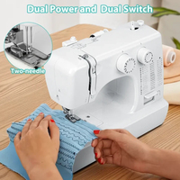 Machine à coudre domestique Ukicra UFR-818 à double aiguille, fonctionnement électronique réglable, construction en métal ABS pour usage domestique et vente au détail