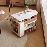 Table basse moderne en bois multifonctionnelle Petit chariot de rangement pour salon Chariot à thé Ascenseur pour canapé