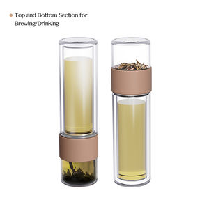 Logo personnalisé Portable Unique Sans Bpa Verre Infuseur À Thé De Voiture Filtre Bouteilles D'eau Avec Manchon En Silicone - Product Image 4