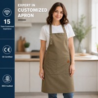 Tablier de cuisine sans manches en toile personnalisable, durable et lavable, pour bar et barbecue, avec logo personnalisé, réutilisable pour le nettoyage