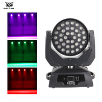 Projecteur LED mobile 36x18W RGBWA UV 6-en-1 DMX Zoom Wash pour scène, bar, discothèque, soirée, spectacle