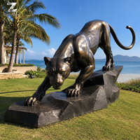 Grande sculpture de lion en bronze, statue d'animal grandeur nature personnalisée, décoration d'art public pour jardin extérieur, entrée de villa, fabricant