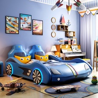 Rotes Rennwagen-Etagenbett für Kinder Kinderzimmermöbel Rennwagenbett mit Licht Neu