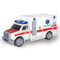Venta al por mayor unisex 1:20 niños coche de juguete ambulancia coche modelo fundido a presión con construcción de plástico de fricción