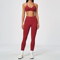 Ensemble de 4 pièces pour femme : Soutien-gorge de sport à col en V, short de yoga taille haute, leggings, vêtements de fitness ajustés, tenue de sport personnalisable avec logo