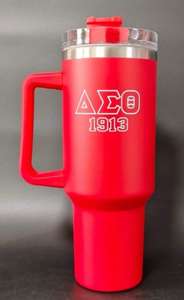 Tazas <span class=keywords><strong>de</strong></span> Acero Inoxidable <span class=keywords><strong>de</strong></span> 40 oz Delta Sigma Theta Zeta Phi Beta, Tazas Griegas Personalizadas <span class=keywords><strong>de</strong></span> la Hermandad ZPB con Asa y Pajita - Product Image 6