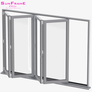 Portes et fenêtres modernes à double vitrage avec cadre en alliage <span class=keywords><strong>d</strong></span>'aluminium, <span class=keywords><strong>porte</strong></span> pliante <span class=keywords><strong>d</strong></span>'<span class=keywords><strong>entrée</strong></span> de balcon pour hôtels - Product Image 4