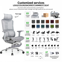 Chaise de bureau en maille avec appui-tête, chaise de travail pivotante à dossier haut avec siège en mousse et accoudoirs en PU pour bureau à domicile - Vente en gros OEM