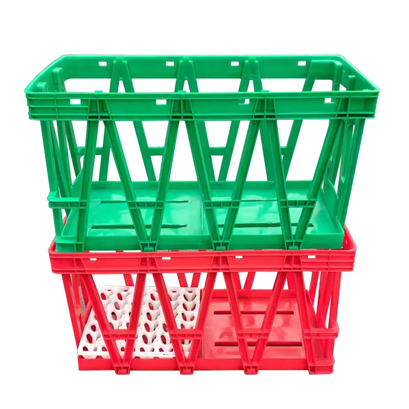 Üretici doğrudan satış kullanımlık gıda sınıfı plastik yumurta sandık süpermarket için istiflenebilir plastik yumurta tepsisi