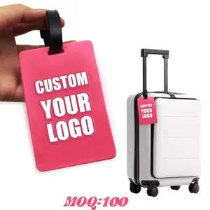 Custom 3D Logo Silicon Suitcase Travel Tag OEM Sublimation Letter Slogan Soft 3d Rubber PVC Luggage Tags.